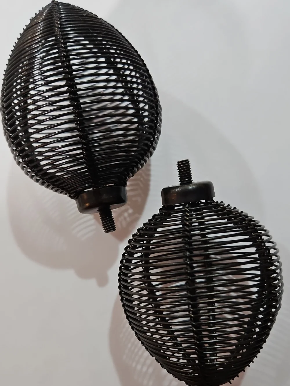 Pottery Barn Hand-Made Black/Bronze Wire Finials NWOT